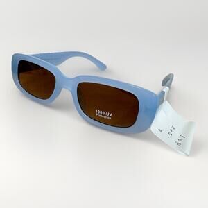 A New Day Women’s Sunglasses Y2K 90s Narrow Rectangle Blue 100% UV Protection